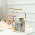 The New Portable Nordic Desktop Snack Fruit Sundries Gift Wrought Iron Metal Decorative Storage Wire Basket with Handle